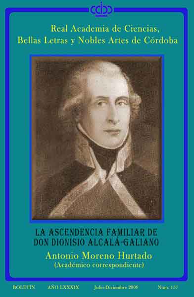 «La ascendencia familiar don Dionisio Alcalá Galiano» de Antonio Moreno Hurtado