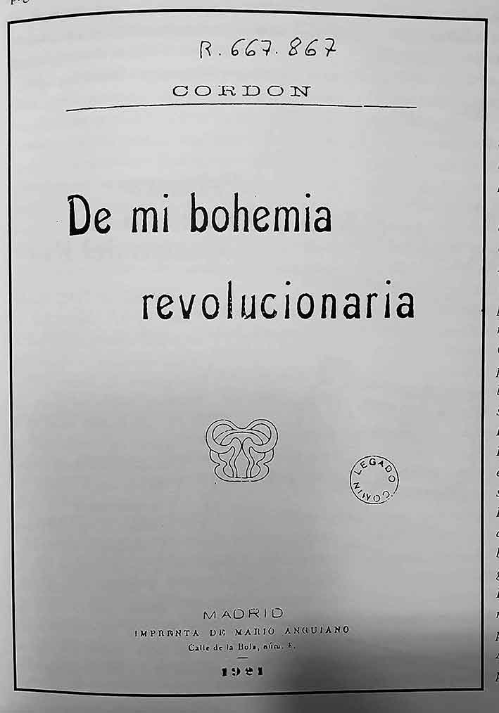 «De mi bohenia revolucionaria» de Salvador Cordón Avellán   