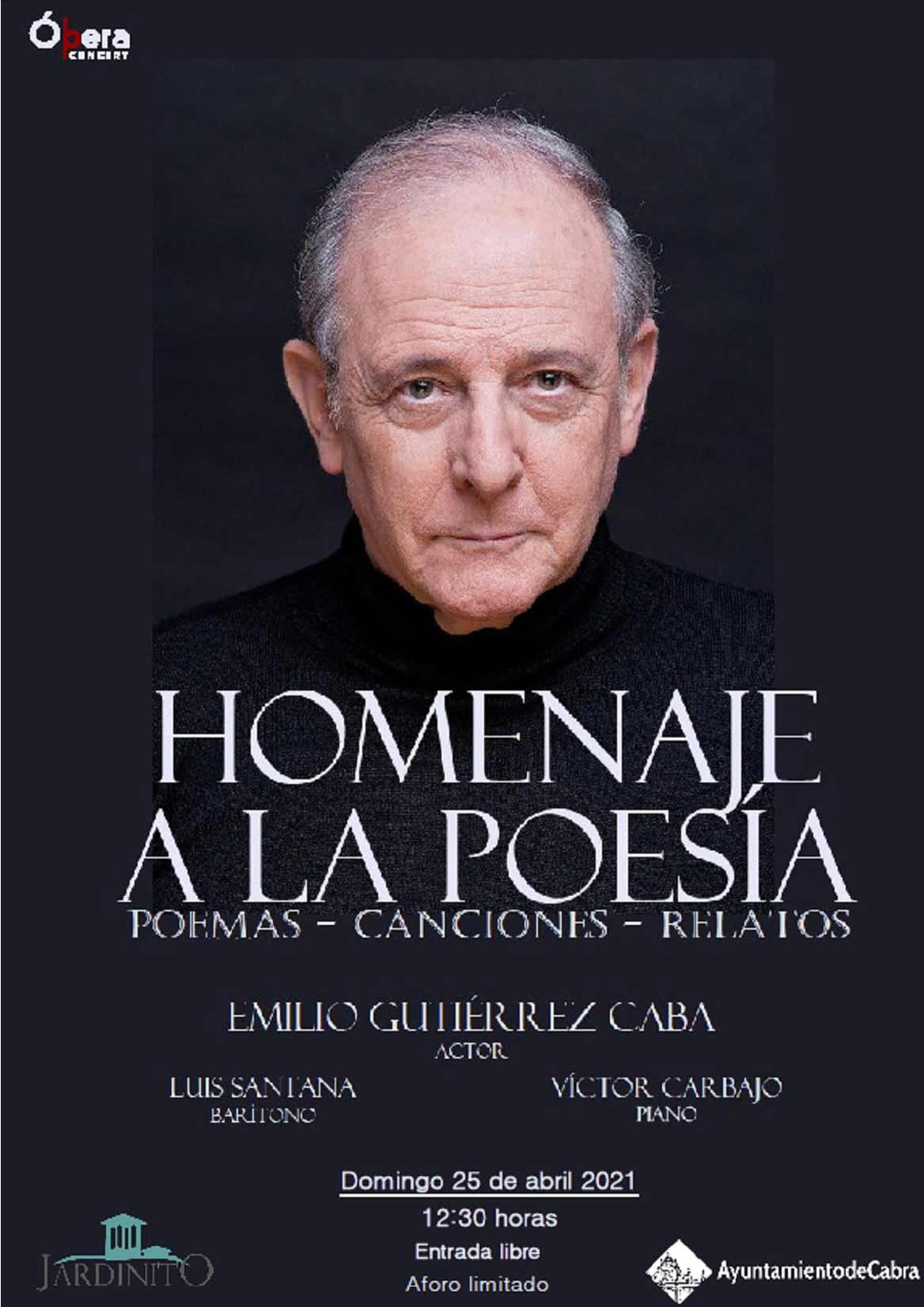 Actividades Día del Libro en Cabra 20021 «Homenaje a la poesía» con Emilio Gutierrez Caba