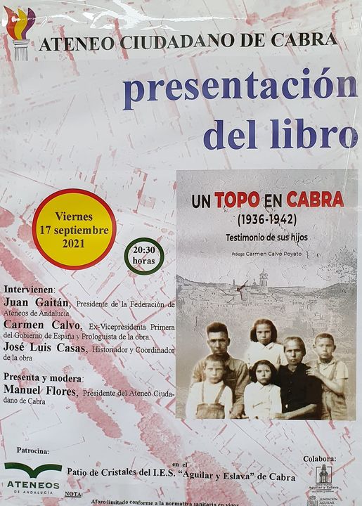 Presentación del libro de José Luis Casas Sánchez «Un topo en Cabra»
