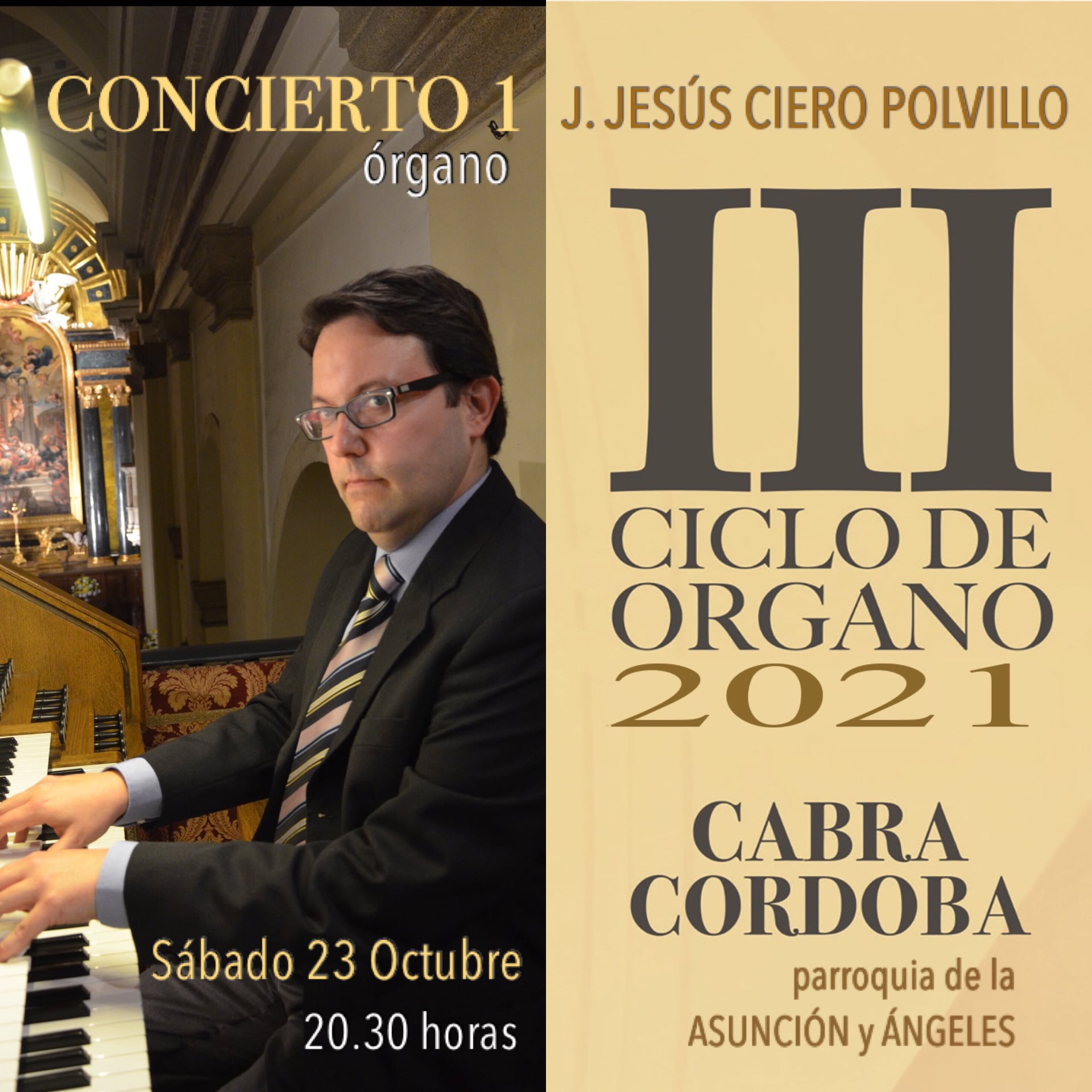 III Ciclo de örgano 2021 Parroquia Asunción y Ángeles, interprete J.Jesús Ciero Polvillo, Cabra octubre 2021