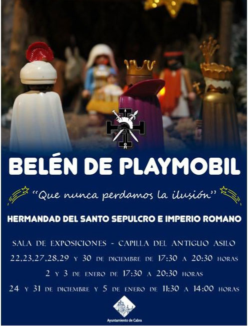 «Belén de playmobil» organizado por la Hermandad del Santo Sepulcro e Imperio Romano , Cabra diciembre  2021