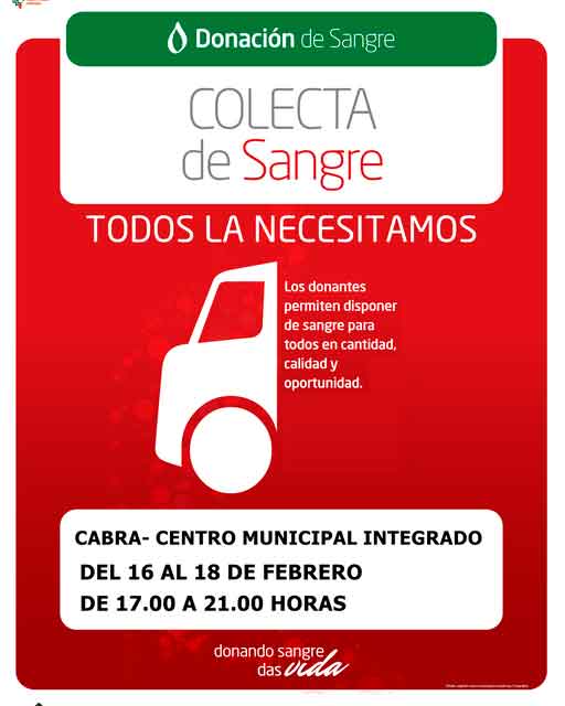 Campaña de donación de sangre en Cabra,  Febrero 2022