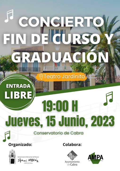 Cocierto fin de curso Conservatorio de Cabra, Cabra junio 2023