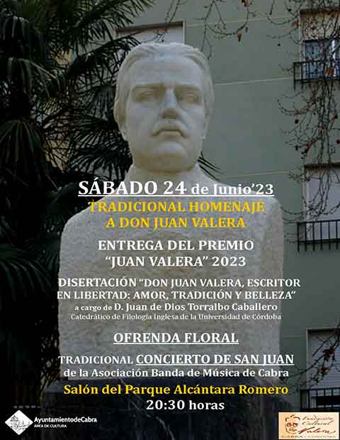 Tradicional homenaje a don Juan Valera, Cabra junio 2023