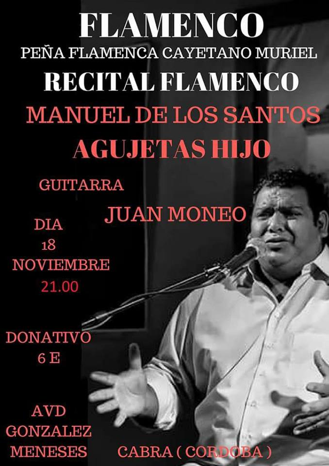 Recital de Flamenco Manuel de los Santos «Agujetas hijo»