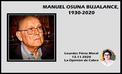  «Manuel Osuna Bujalance, (1930-2020» artículo de Lourdes Pérez Moral